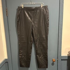 Cato Black Faux Leather Women's Trousers. XL
